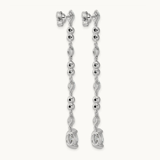 Post Oval/Round Drop Earrings, 2.00-3.50 ct tw Lab-Grown Diamond
