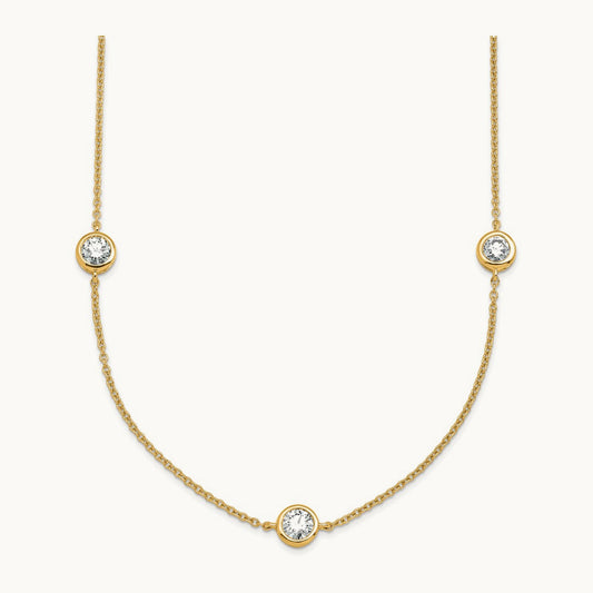 7 Station Necklace, 1.75 ct tw Lab-Grown Diamond — 14K Yellow Gold, Standard