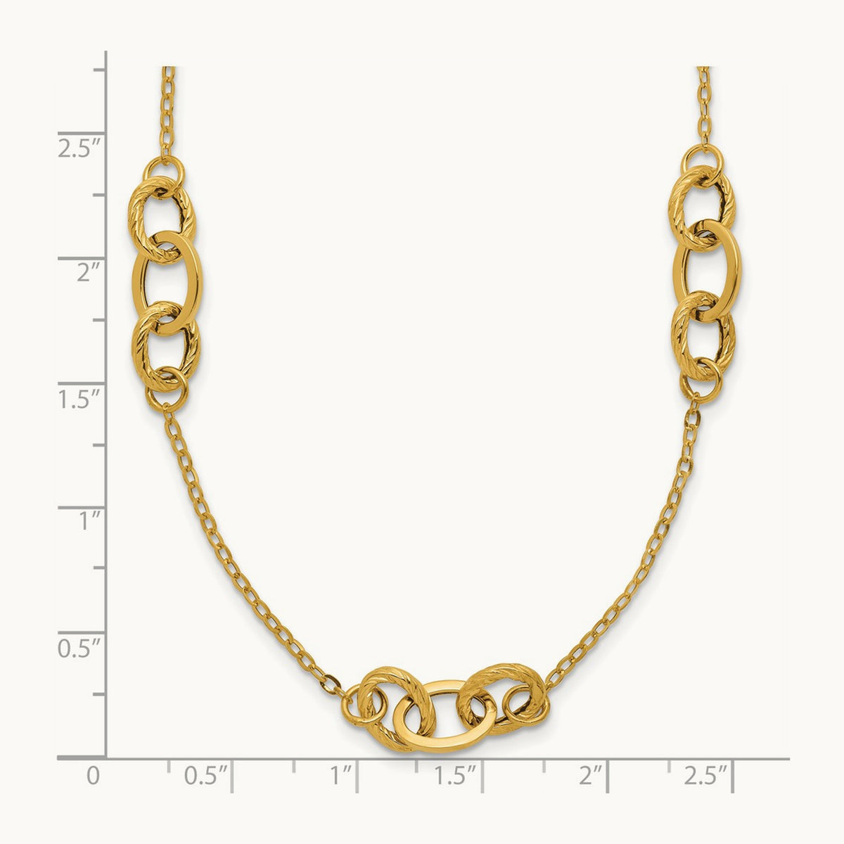 Fancy 18 inch Necklace, 14K Yellow Gold