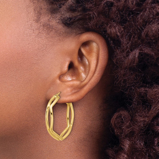 Polished Geometric Hoop Earrings — Leslie's — photo set