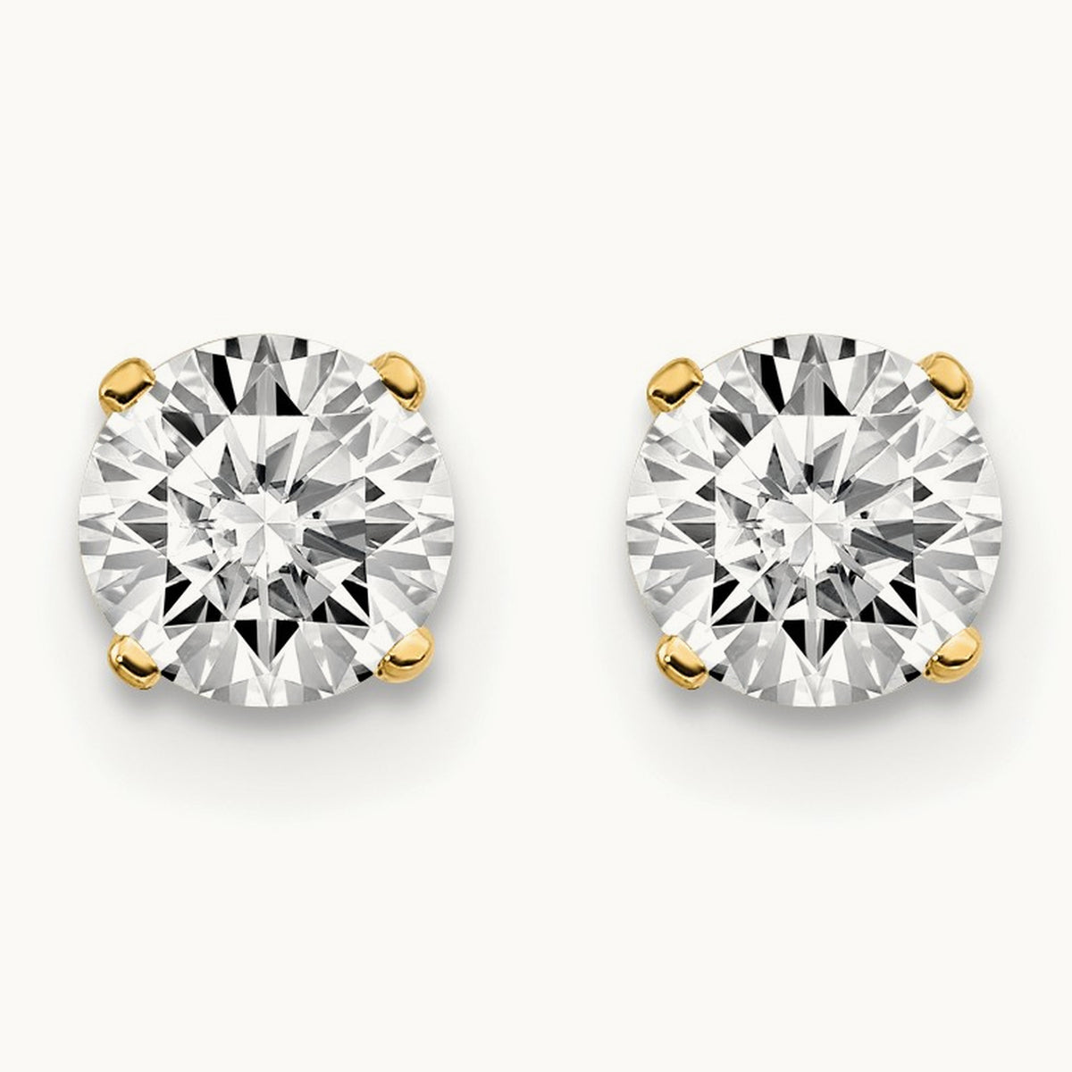 Diamond Stud Push-on Post Earrings — 0.74 ct tw
