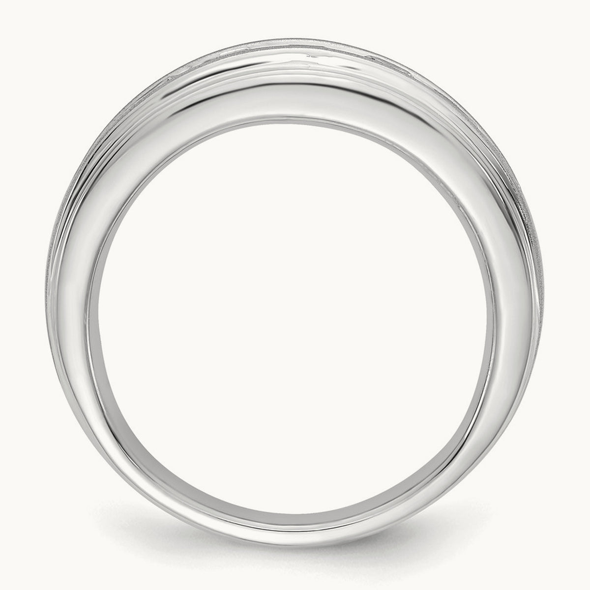 7 Stone Men's Ring, 1.50 ct tw Lab-Grown Diamond — 10K White Gold