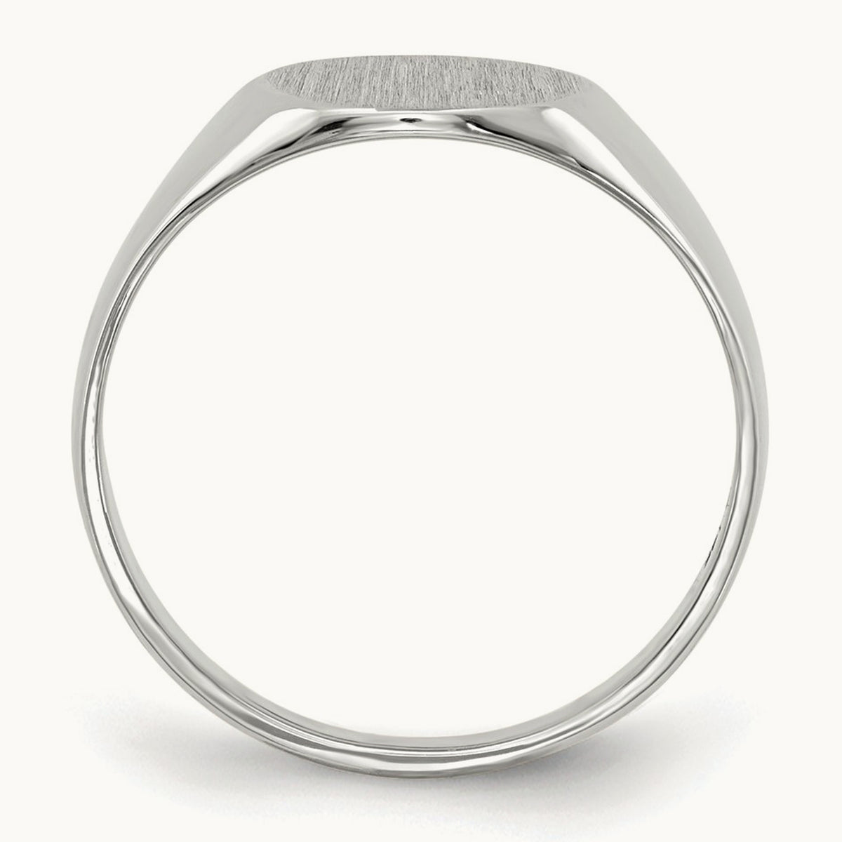 9.0x9. Closed Back Signet Ring, 5mm, 14K White Gold
