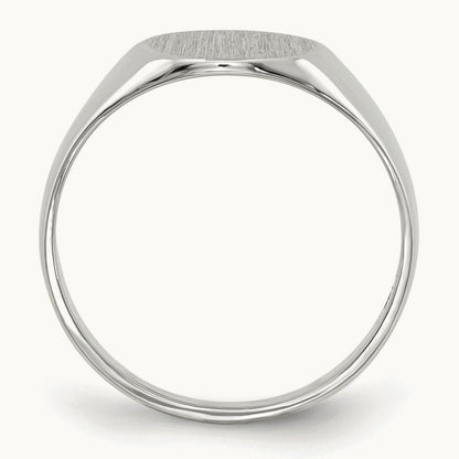 9.0x9. Closed Back Signet Ring, 5mm, 14K White Gold