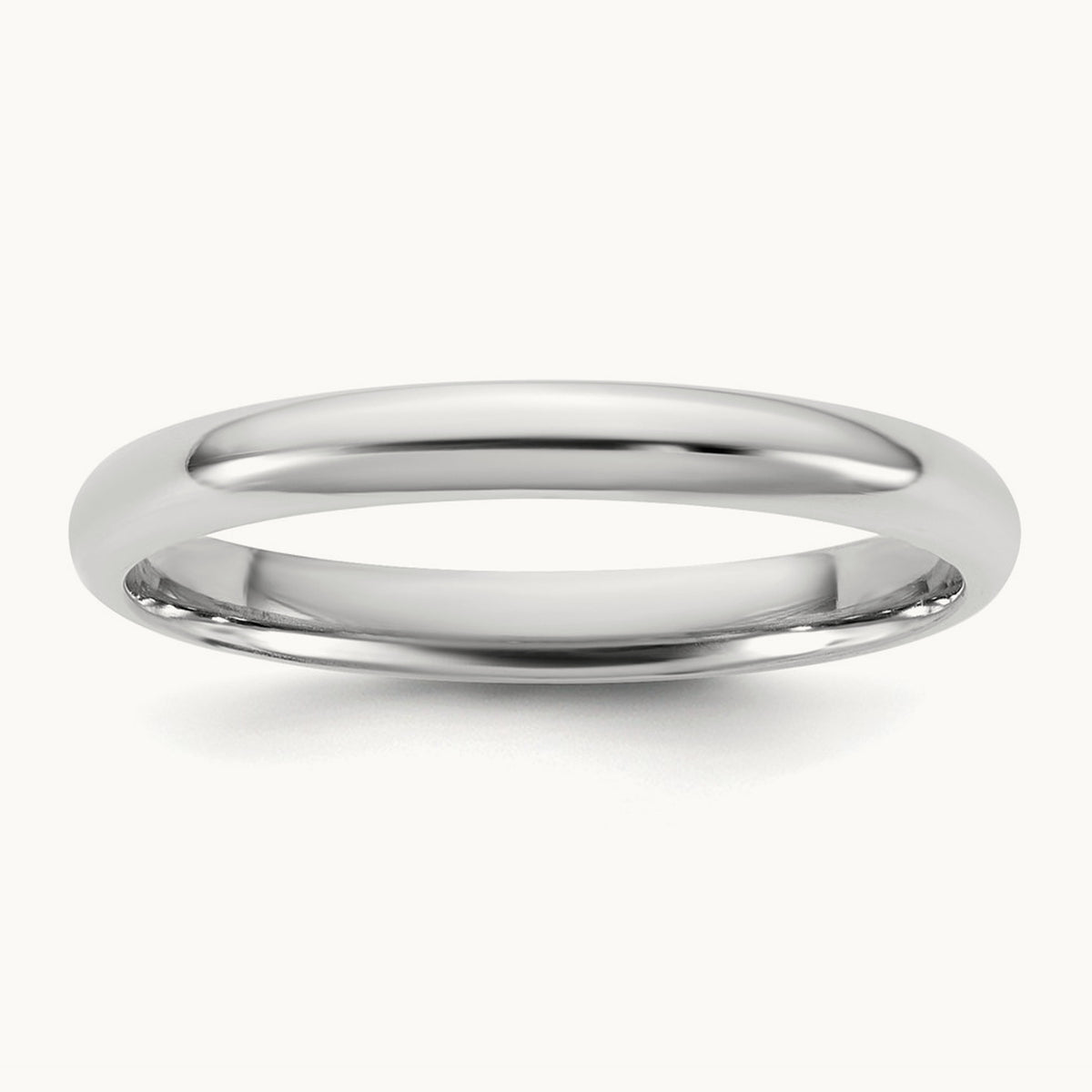 Lightweight Comfort Fit Band, 2.5mm, 10K White Gold