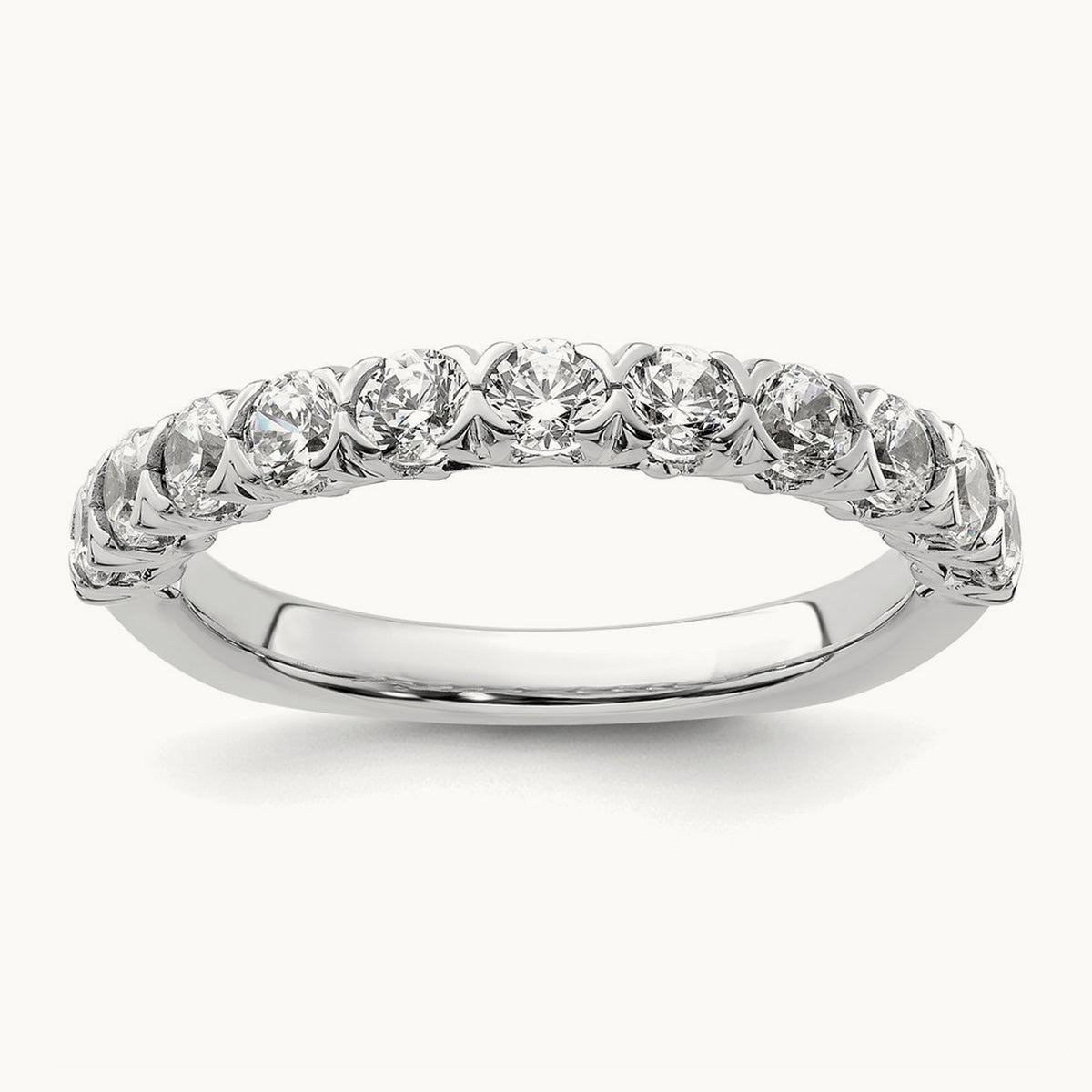 U-Prong Wedding Band — 14K White Gold, 7