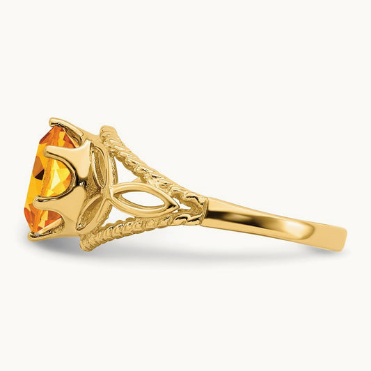 8x6mm Oval Citrine ring, 14K