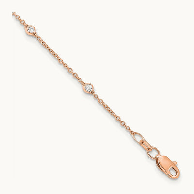 TO 14kr 1/5ct Lab Grown Diamond VS+ F+ Comp. 9 Station 9 inch Bracelet