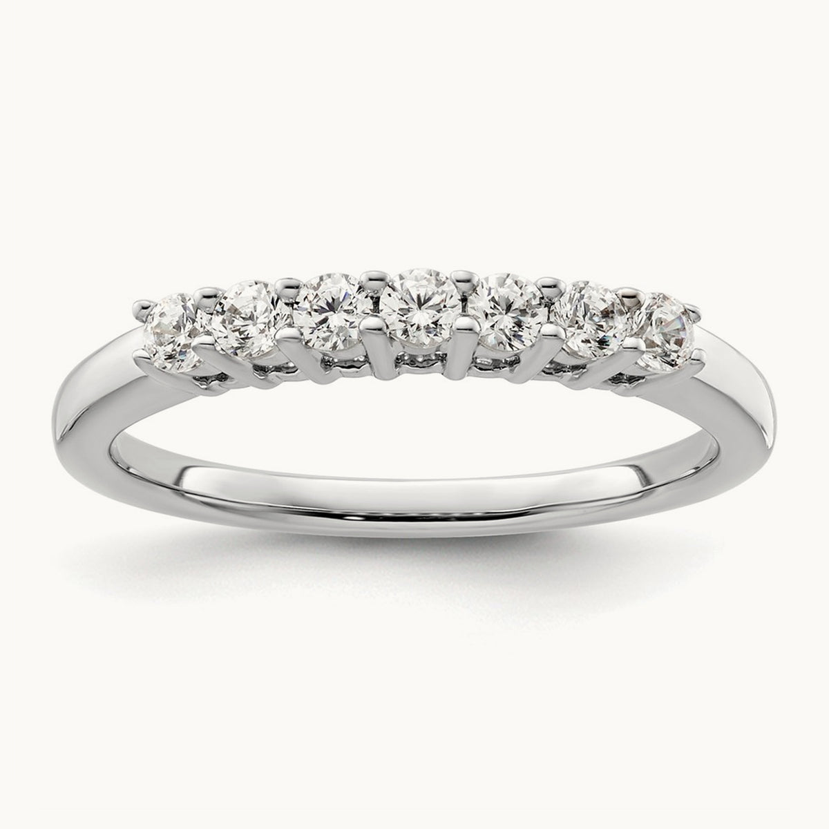 7-Stone Diamond Band, 14K White Gold