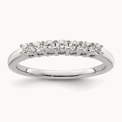 7-Stone Diamond Band, 14K White Gold