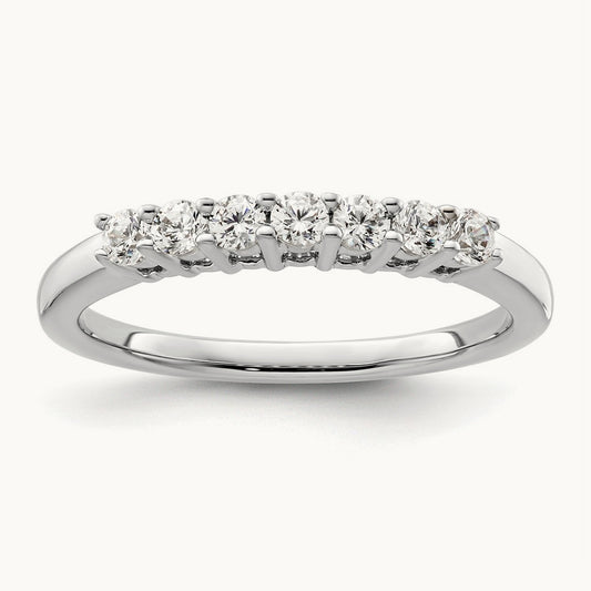 7-Stone Diamond Band, 14K White Gold
