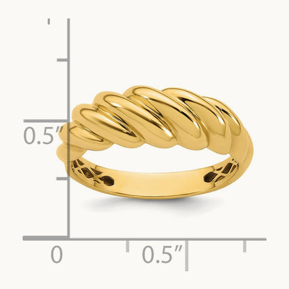 Polished Twisted Domed Ring, 14K