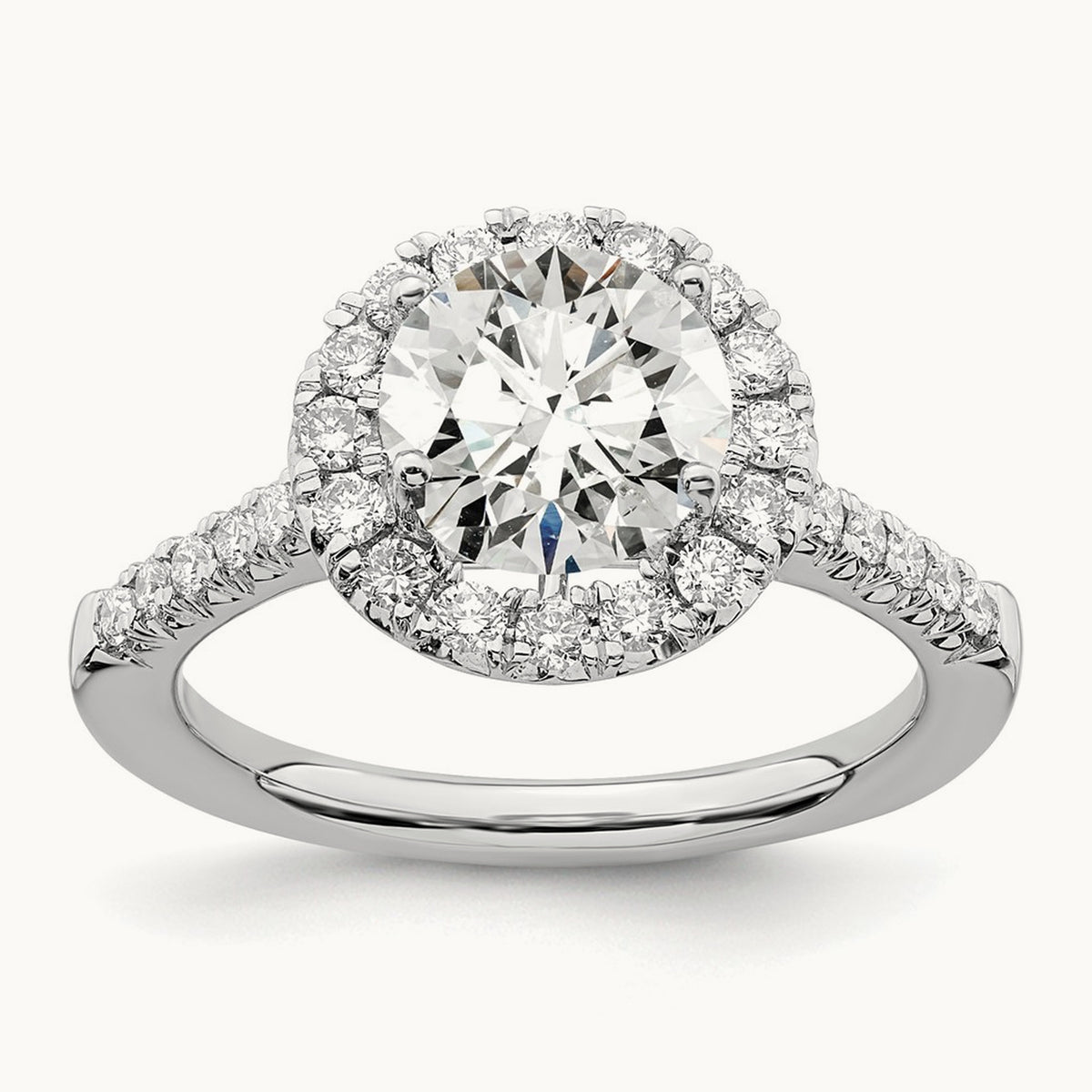 Semi-Mount Engagement Ring, 0.25-0.50 ct tw Lab-Grown Diamond — 1/2 ct (holds 2 ct center) · VS/SI (Great), 14K White Gold, 7