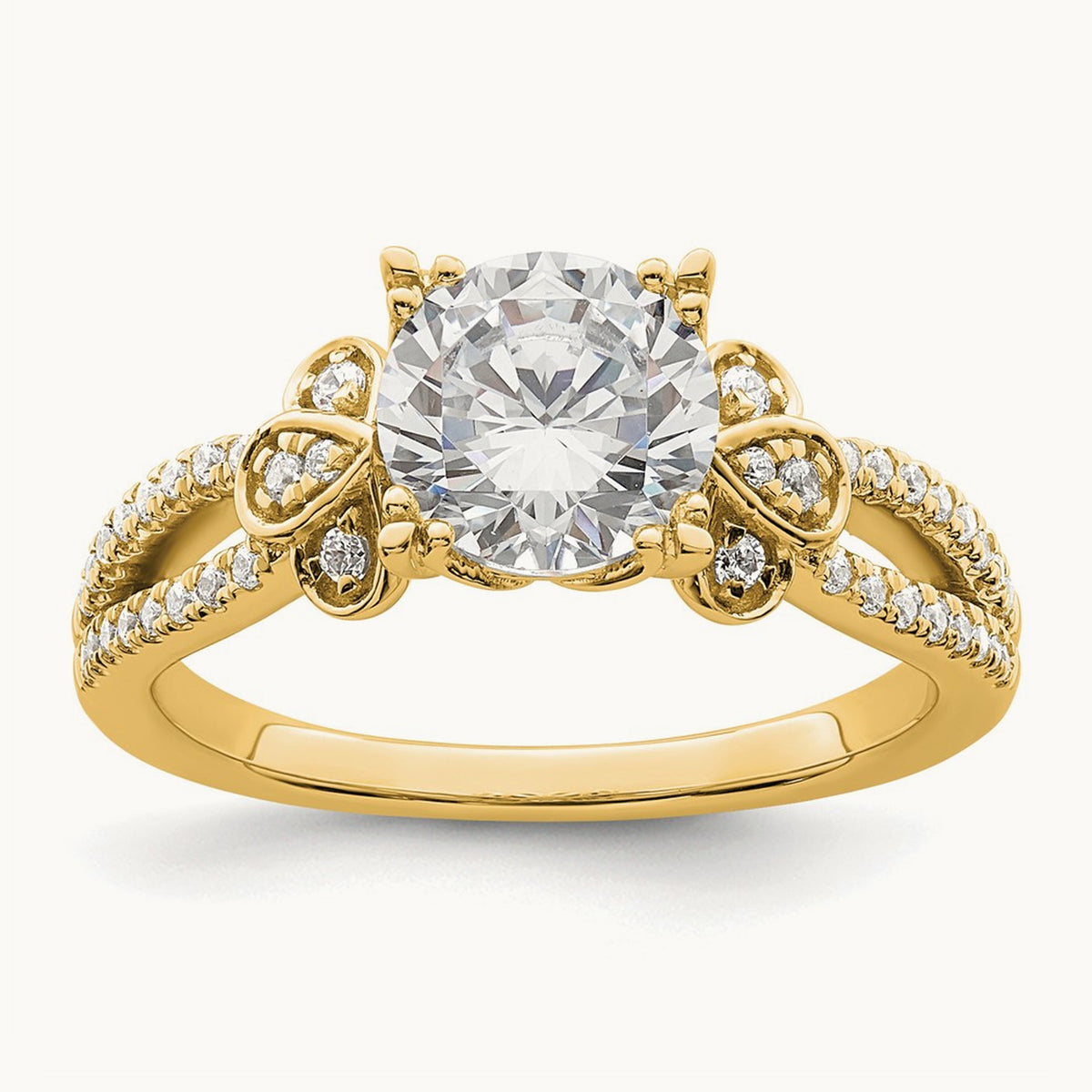 1 1/2ct Round Split Shank Semi-Mount Engage Dia Ring, 14K Gold