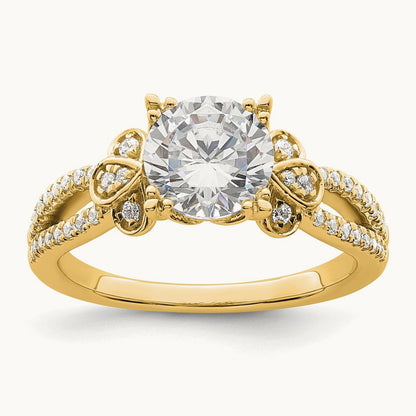 1 1/2ct Round Split Shank Semi-Mount Engage Dia Ring, 14K Gold