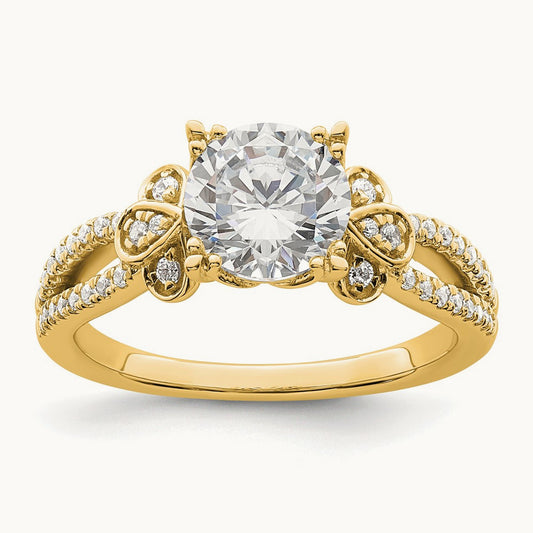 1 1/2ct Round Split Shank Semi-Mount Engage Dia Ring, 14K Gold