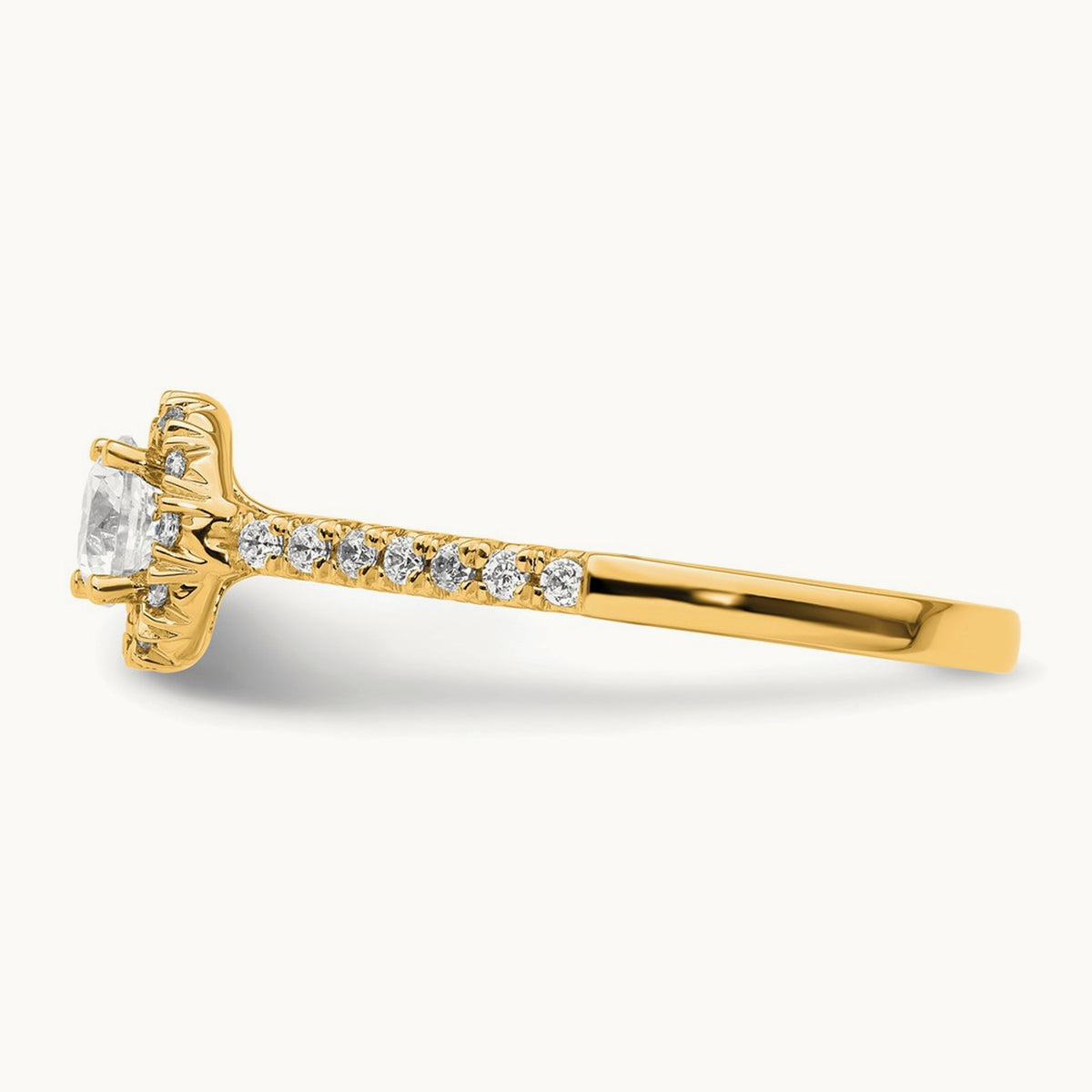 Semi-Mount Engagement Ring, 0.25-0.50 ct tw Lab-Grown Diamond — 1/4 ct, 14K Yellow Gold, 7