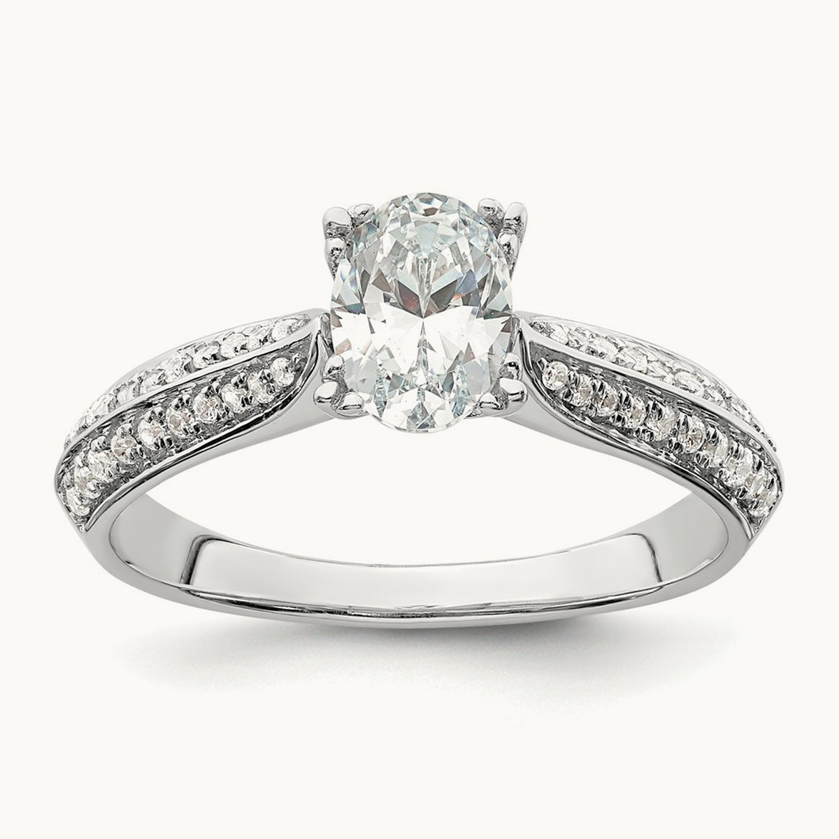 Oval Semi-Mount Engagement Ring — 3/4 ct, 7