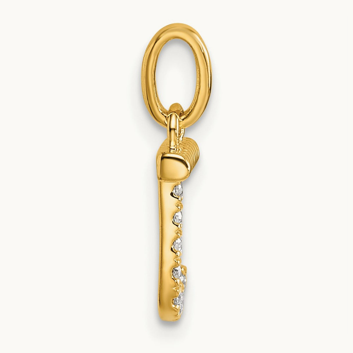 Twisted Diamond Charm — 14K Yellow Gold, J