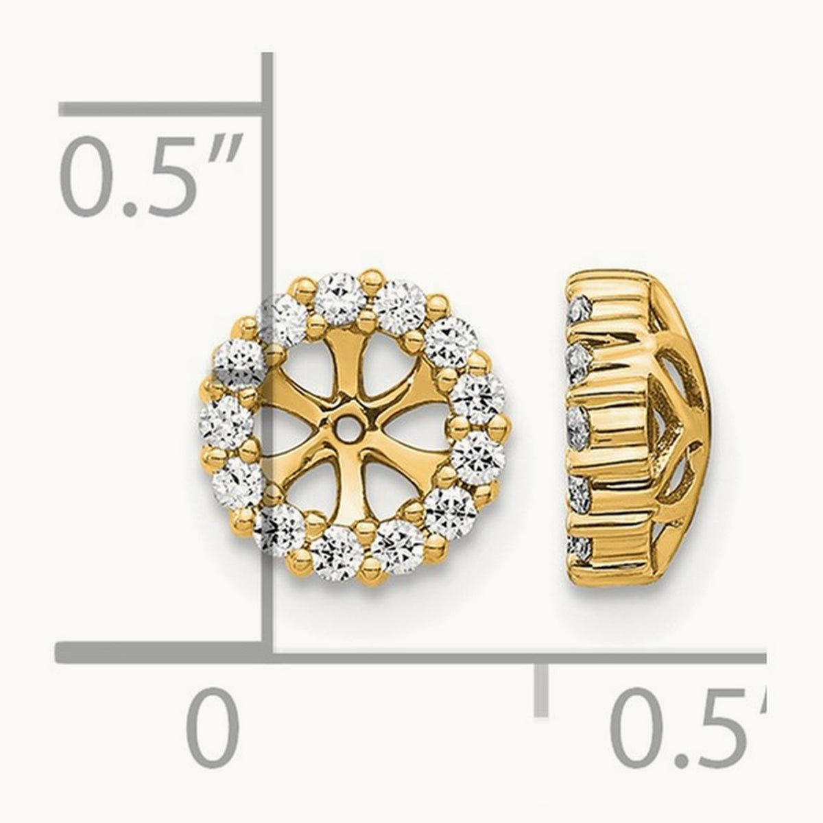 Earring Jacket, 0.25-0.50 ct tw Lab-Grown Diamond — 1/4 ct, 14K Yellow Gold
