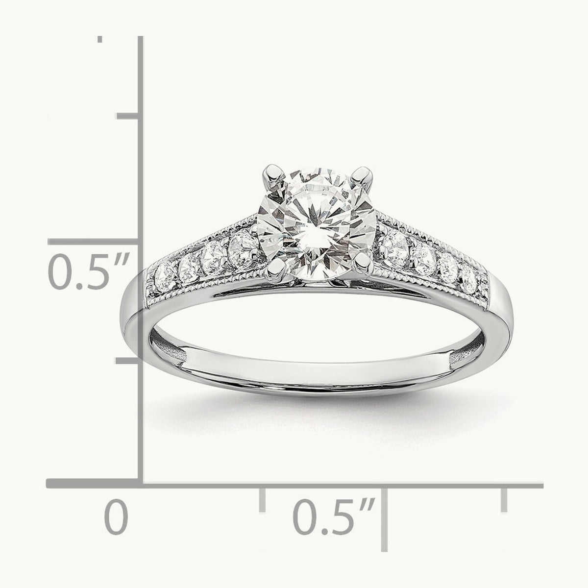 1ct Round Semi-Mount Engagement Dia Ring, 14K White Gold