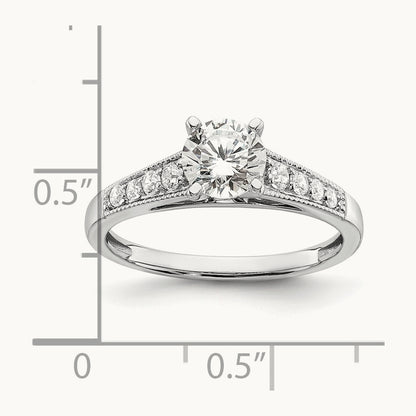 1ct Round Semi-Mount Engagement Dia Ring, 14K White Gold