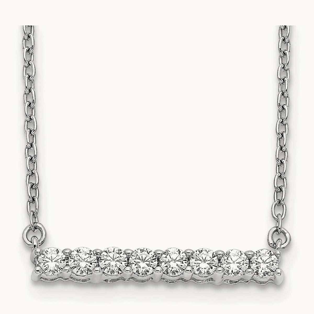 Diamond Bar 18 inch Necklace — 14K White Gold, 0.32 ct
