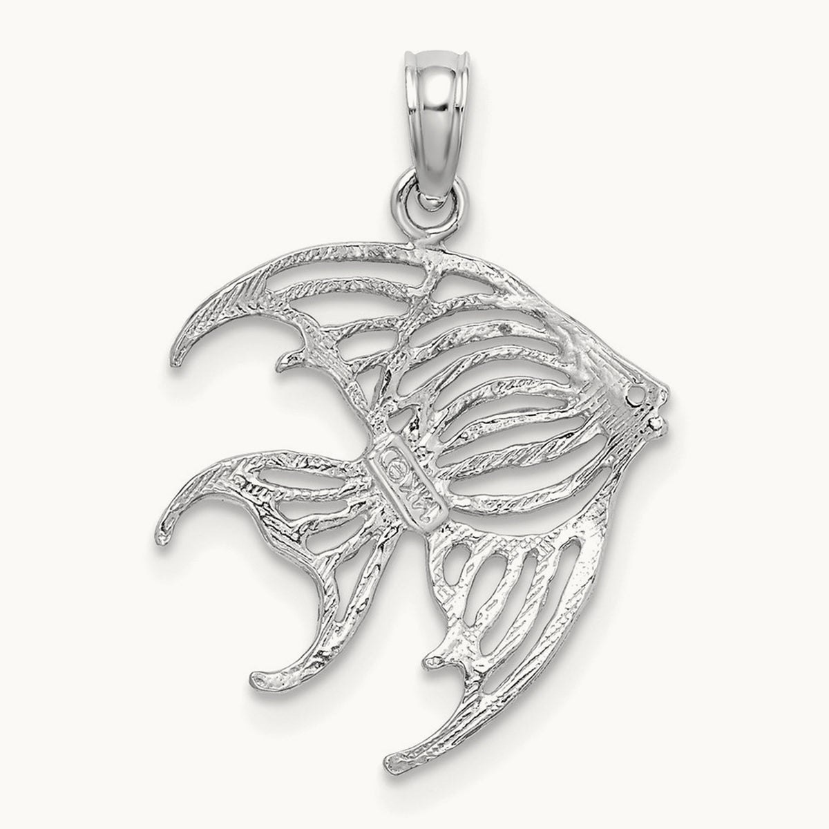 Cut-Out Angelfish Charm — 14K White Gold, 17.1mm