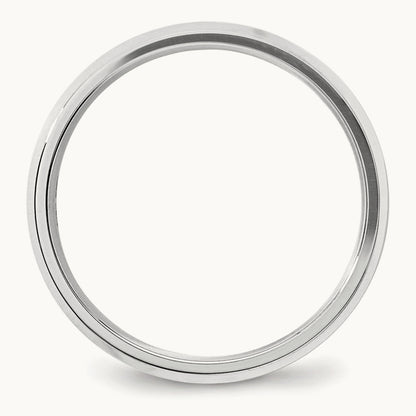 Bevel Edge Comfort Fit Band, 5mm, 10K White Gold