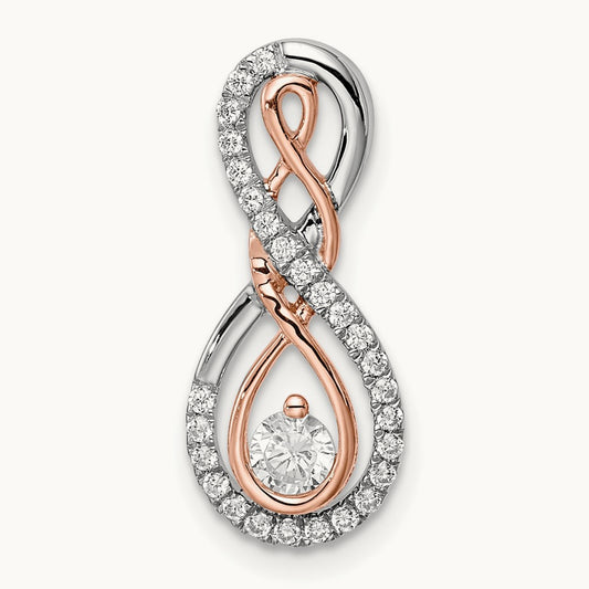 Infinity Diamond Chain Slide, 14K Two-tone White with Rose
