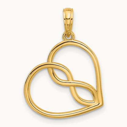 Fancy Heart Charm, 14K