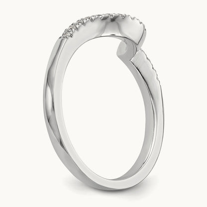 Diamond Contoured Wedding Band, 14K White Gold
