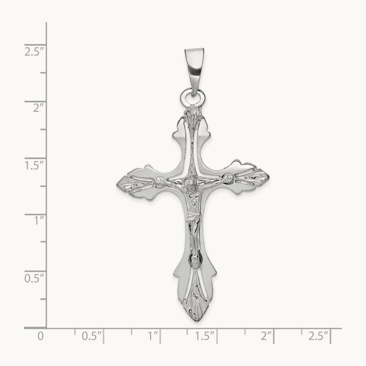 Crucifix Pendant, 14K White Gold