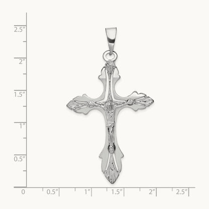 Crucifix Pendant, 14K White Gold