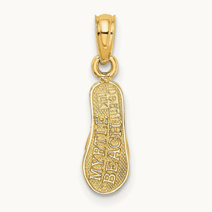 3D MYRTLE BEACH Single Flip-Flop Charm, 14K