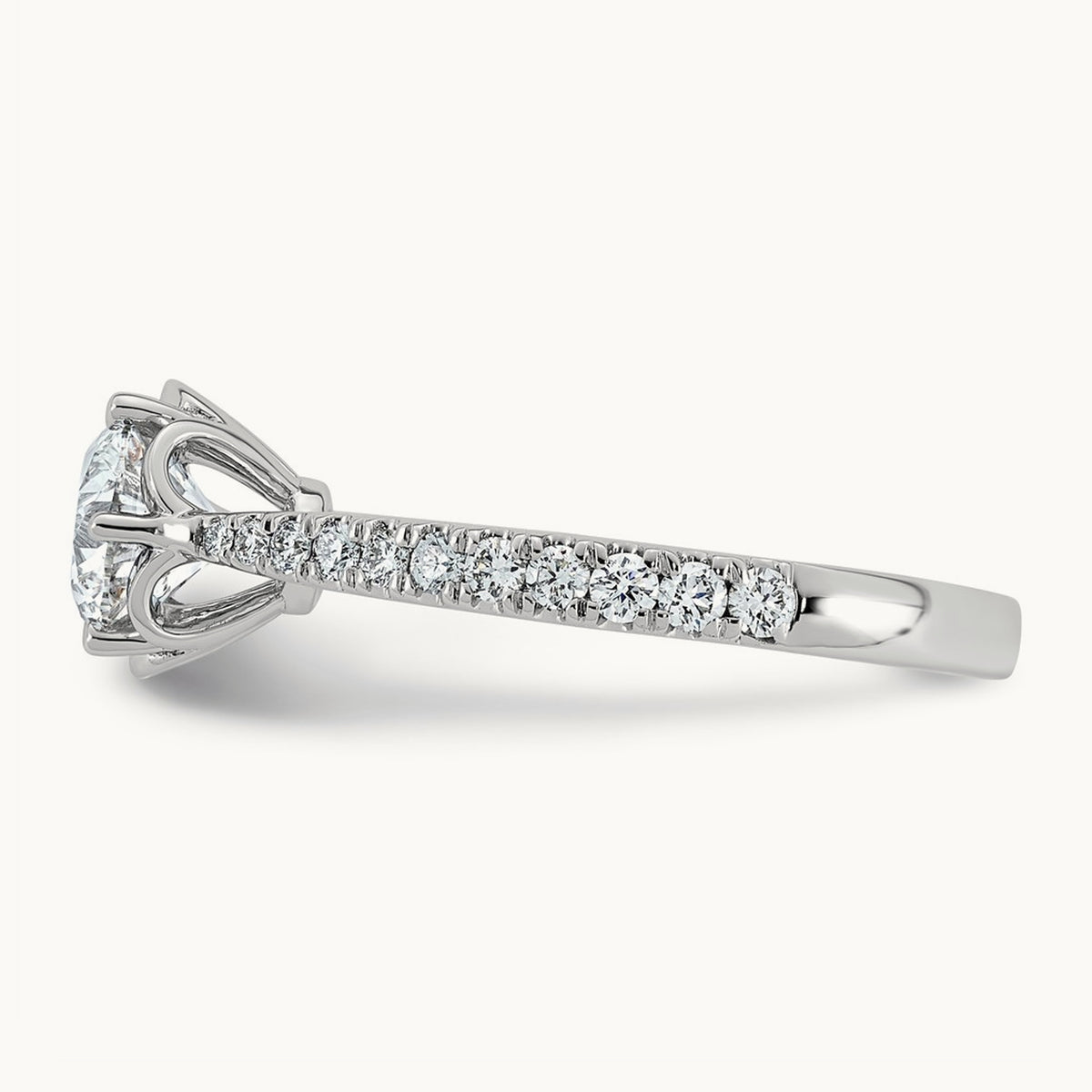 Round Center 6-Prong Ring, 1 1/3-3 ct Lab-Grown Diamond