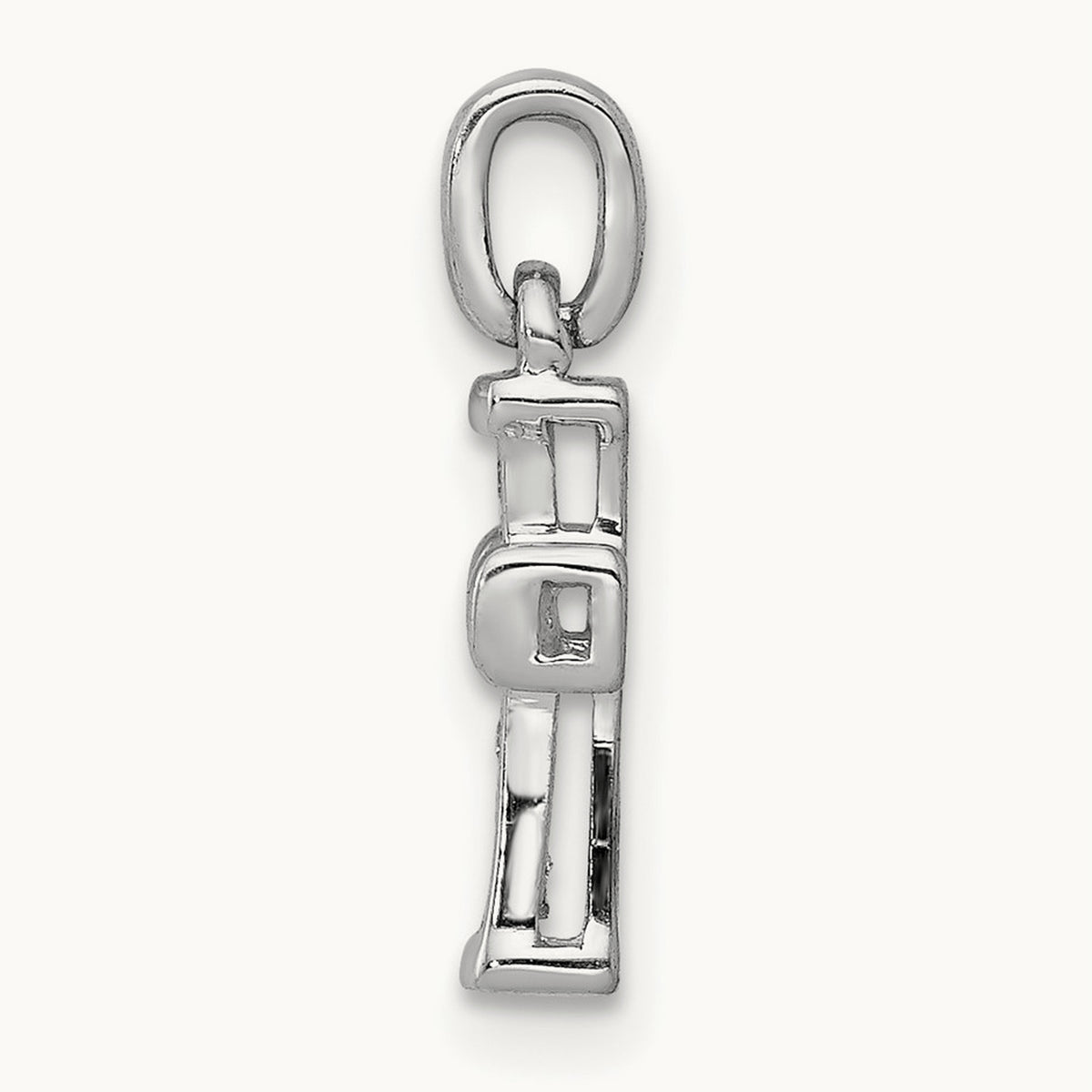 Small Diamond Latin Cross Pendant — 14K White Gold