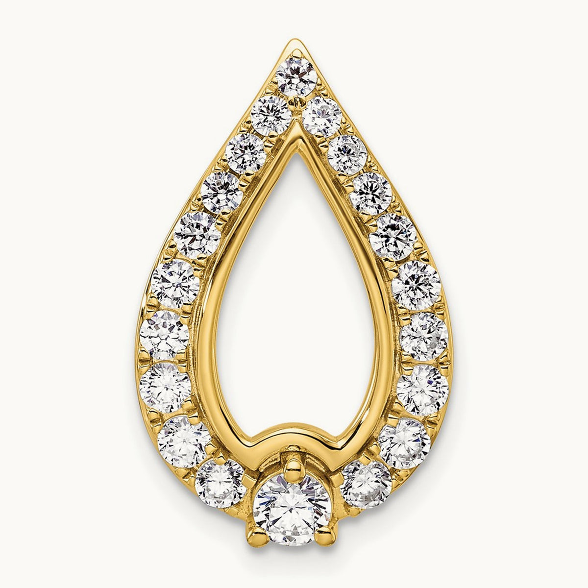 Teardrop Chain Slide Pendant, 1.00 ct tw Lab-Grown Diamond
