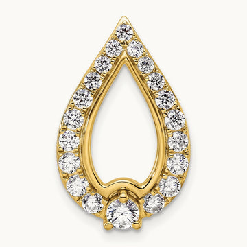Teardrop Chain Slide Pendant, 1.00 ct tw Lab-Grown Diamond