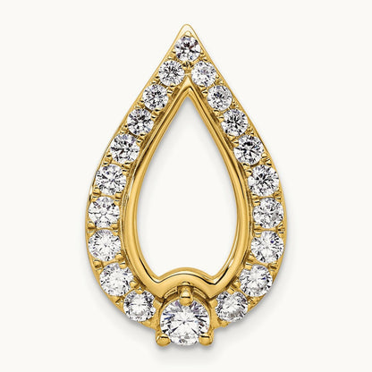 Teardrop Chain Slide Pendant, 1.00 ct tw Lab-Grown Diamond