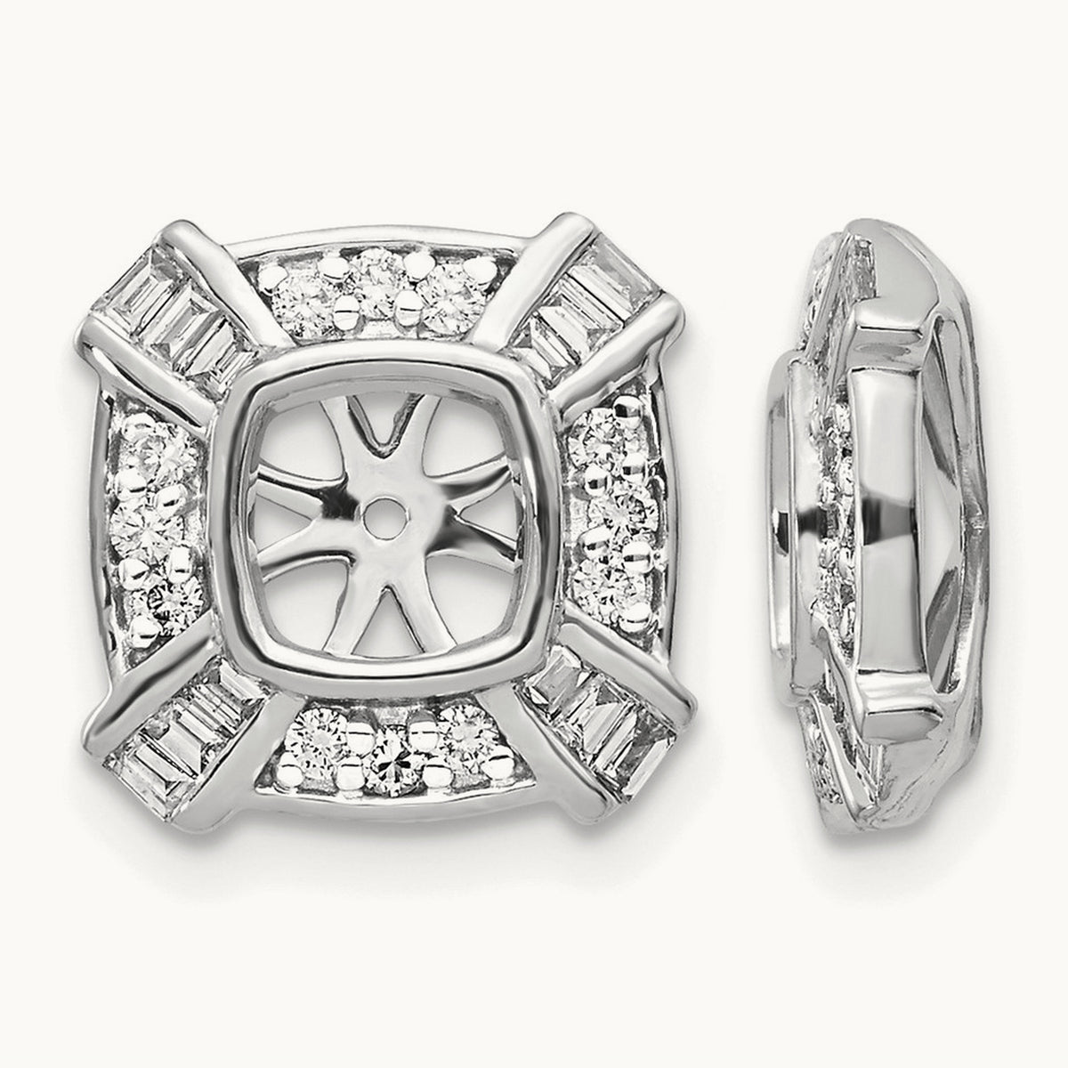 Fancy Diamond Earring Jackets, 14K White Gold