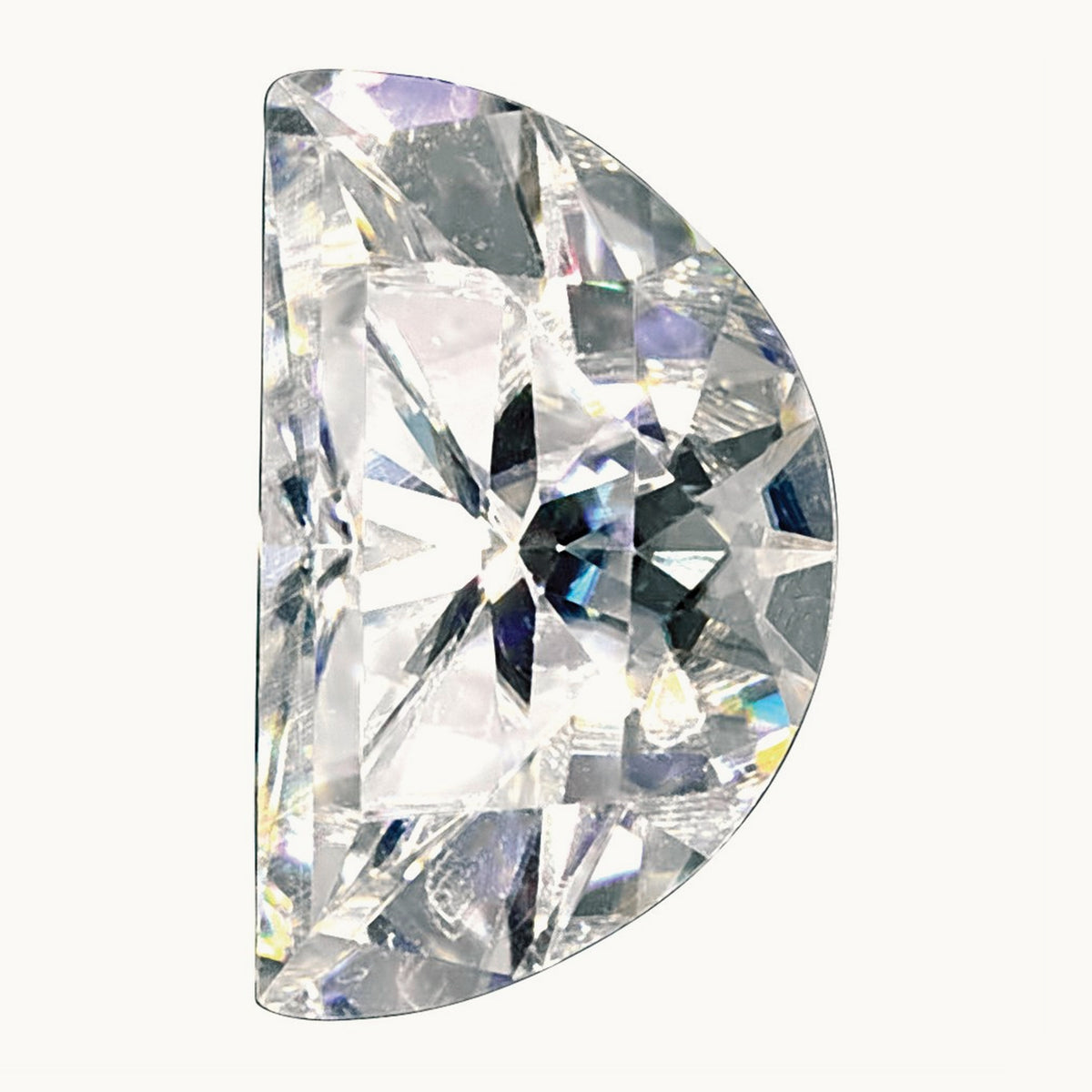 5x3mm Half Moon True Light G-H-I Moissanite