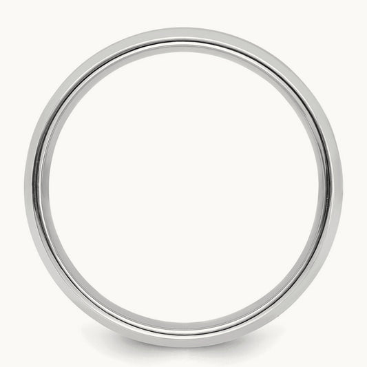 Light Comfort Fit Brush Satin Fancy Band, 14K White Gold