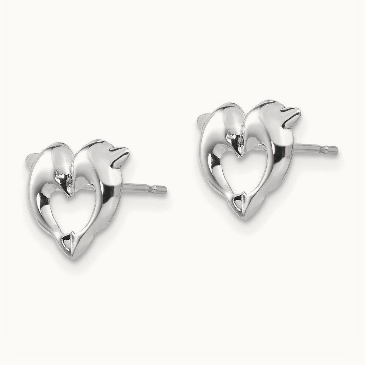 Madi K Dolphins Post Earrings, 14K White Gold