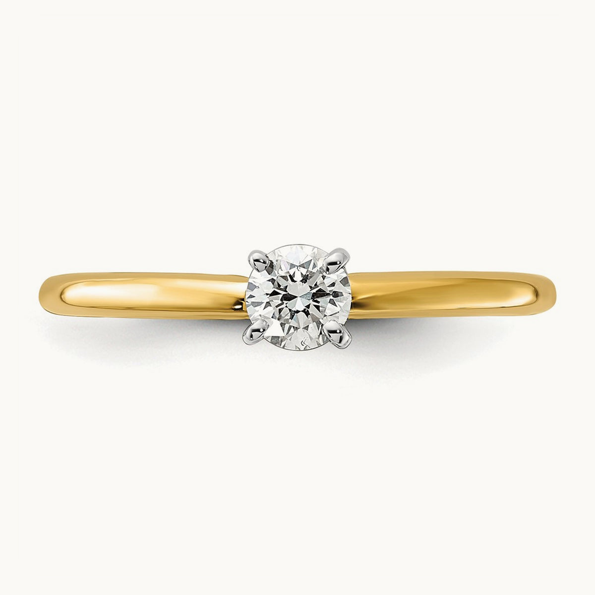 Round Solitaire Engagement Ring, 0.25-5.00 ct tw Lab-Grown Diamond — 1/4 ct, 14K Two-Tone