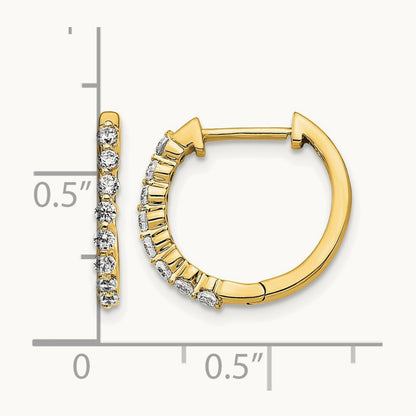 Diamond Hinged Hoop Earrings — 14K Yellow Gold