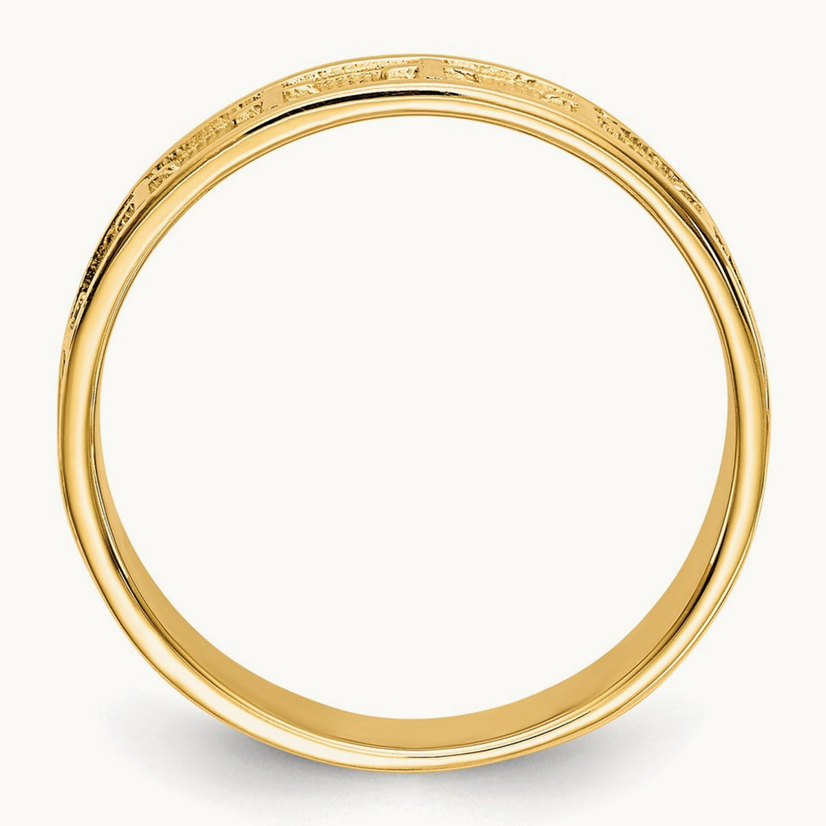 Polished & Satin Cross Band, 14K