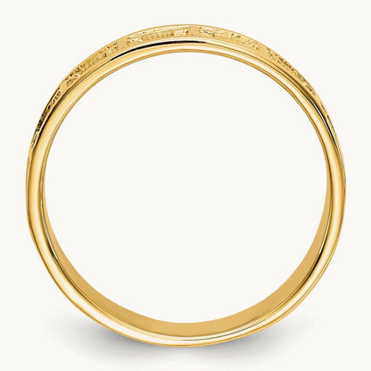 Polished & Satin Cross Band, 14K