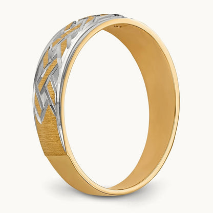 AA Quality Trio Mens Complete Wedding Band, 14K