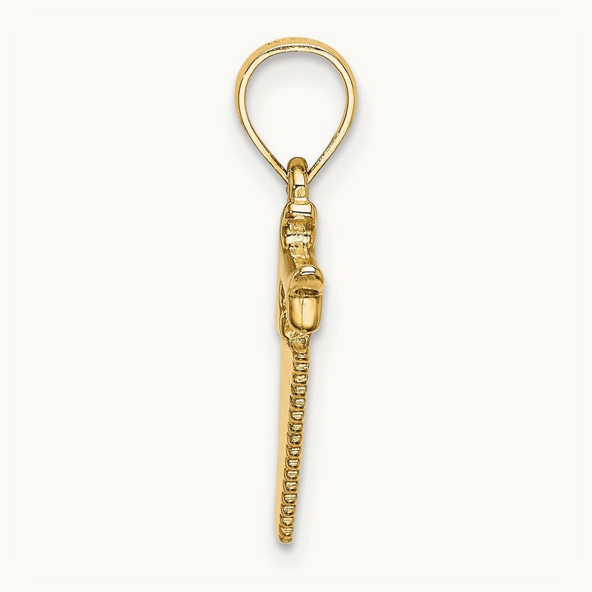 3-D Saw Charm, 14K